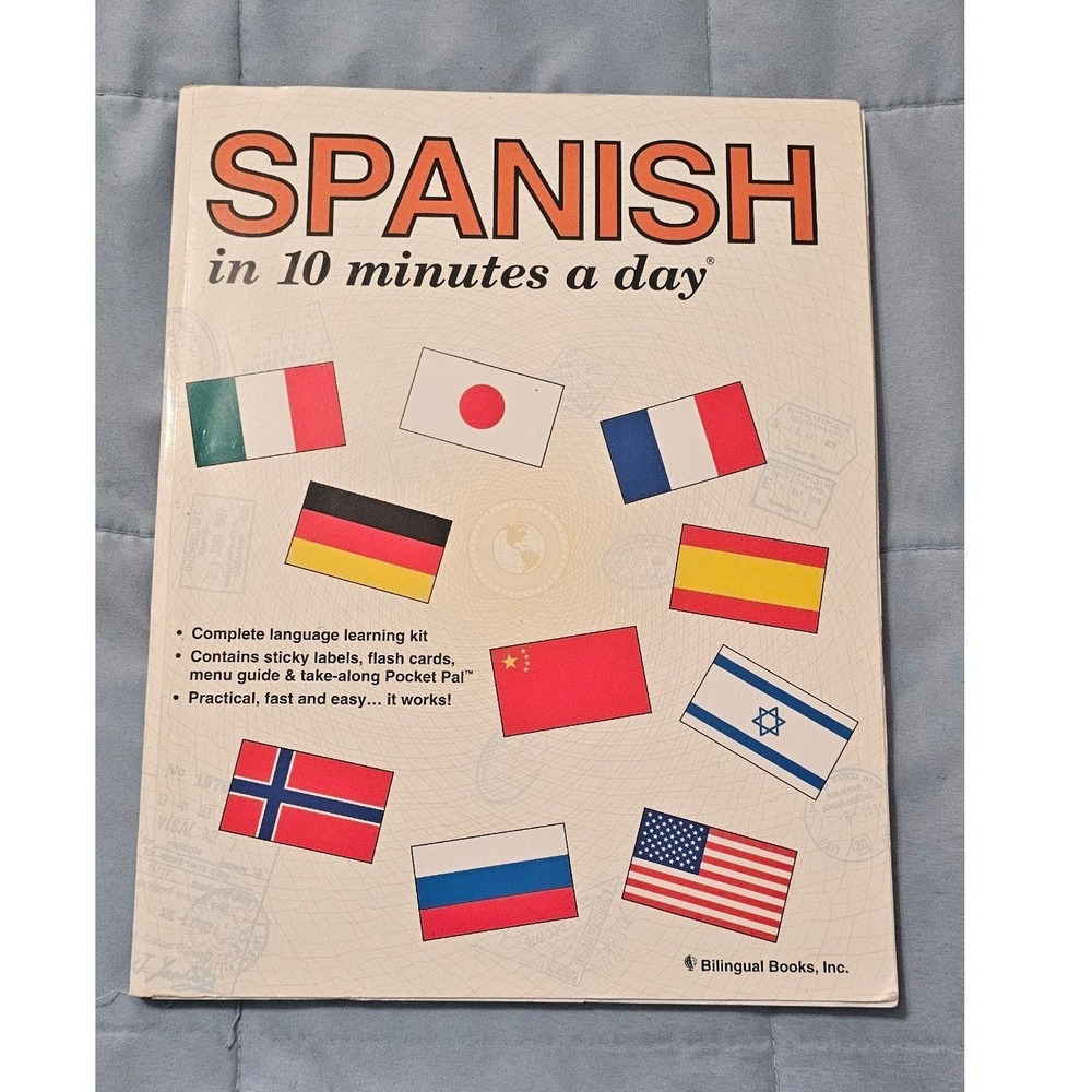 Spanish in 10 Minutes a Day Language Learning Book Kit Bilingual Books Inc